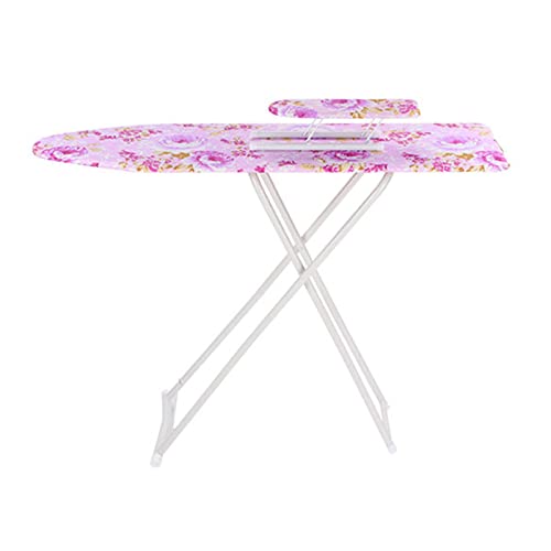 Ironing Board, Height Adjustable Smooth Edge Good Load-Bearing Non-Slip Wear Resistant Ironing Clothes Extra-Wide Clothes Ironing Board with Folding Legs (Flowers) - color: Flowers