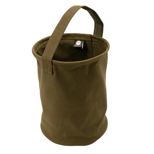 Rothco Canvas Water Bucket - Durable and Portable Container for Carrying Water, Tools, and Supplies - color: Olive Drab, size: Large