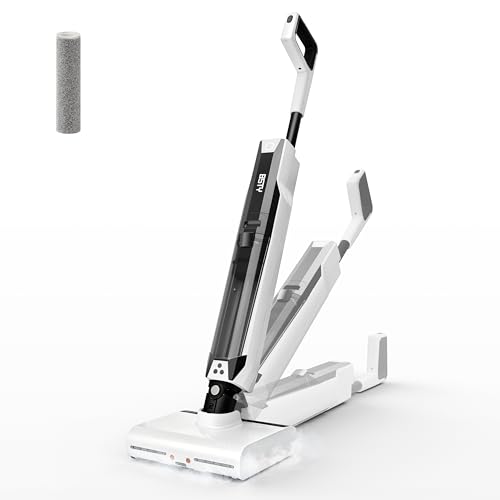 Dual-Chamber Wet Dry Vacuum Cleaner, 20,000Pa Suction, 392°F Steam Cleaning, Wet Dry Vacuum Mop with Smart App Control, Self-Cleaning & 40min Runtime, Ideal for Home & Pet Hair Cleaning, White
