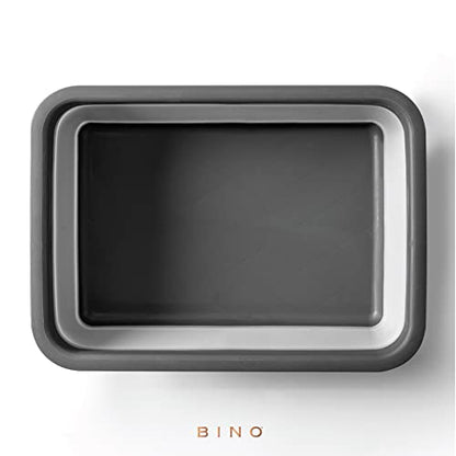 BINO Collapsible Wash Basin - Grey | Portable Dish Tub | Kitchen | Camping | Sink | Home Essentials | Baby Travel | Folding Dish Pan for Maximum Space Saving - color: Gray