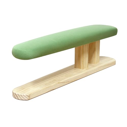 Padded Pants & Sleeve Ironing Boards with Thick Soft Cotton Padding, Double Side Wooden Tailor’s Sleeve Ironing Stool with Removable Cotton Cover, Green - color: Green