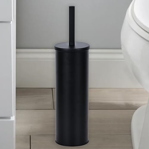 Deep & Sturdy Toilet Bowl Brush with Holder - Durable Scrubbing - Toilet Cleaners - Household Essentials - Silicone Brush - Bathroom Cleaner - Cleaning Supplies - Household Supplies, Matte Black - color: Matte Black Reese