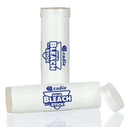 Solid Bleach in a Stick - Concentrated and Natural Stain Remover Solution for White Clothing - Pocket Bleaching Tube for Dirty Spots | Household and Travel Cleaner Essentials | By Cadie 2 Pack - size: 2 Count (Pack of 1)