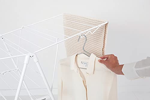 Brabantia HangOn Compact Clothes Drying Rack | 49ft (15m) | White | Small Indoor Clothes Airer Laundry Stand with 2 Fold-Out Wings & Hanger Hooks, Folds Flat, Ideal for Condos | Fits Full Load - color: Fresh White