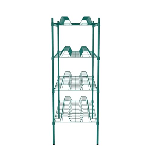 PRO&Family Green Epoxy 4-Tier Commercial Drying Rack with Casters – Heavy Duty Wire Shelving for Dish Drying, Kitchen Storage & Food Service Use (24" x 60" Stationary, 3" Slots) - size: 24" x 60" Stationary