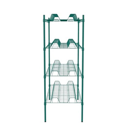 PRO&Family Green Epoxy 4-Tier Commercial Drying Rack with Casters – Heavy Duty Wire Shelving for Dish Drying, Kitchen Storage & Food Service Use (24" x 60" Stationary, 3" Slots) - size: 24" x 60" Stationary