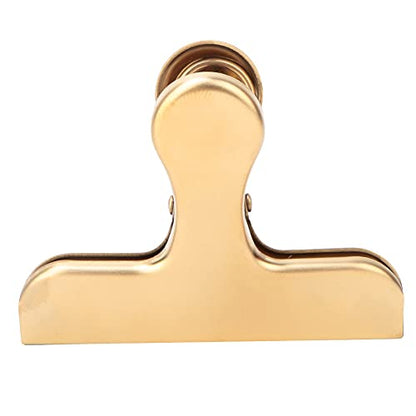 Fdit Brass Vintage Retro Clip Bill Holder with Stainless Steel - Golden T Clip