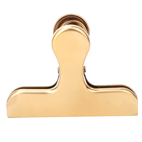 Fdit Brass Vintage Retro Clip Bill Holder with Stainless Steel - Golden T Clip