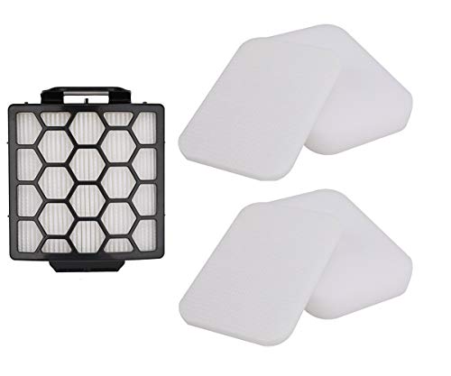 1 HEPA Filter & 2 Set of Foam Filters for Shark Navigator NV150 NV251 NV255 & Zero-M ZU62 ZU62C ZU60 Upright Shark Vacuum Filter Replacement Part 1238FT60 1239FT60 - size: 1 HEPA Filter + 2 Set of Foam Filters