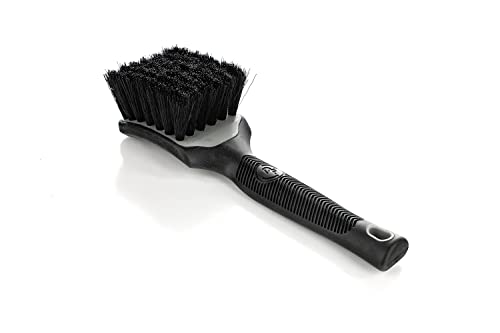 Detail Factory - ProGrip Interior Scrub Brush - Soft Bristles - Rubber Grip for Maximum Stability and Comfort - Curved Head Profile for Better Clearance - Grey - color: Gray