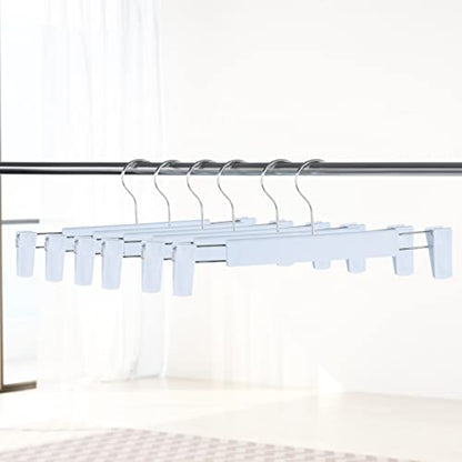 10 Pack Pants Hangers with Adjustable Non-Slip Clips Anti-Rust Hanging Hook for Trouser,Skirts,Jeans,Clothes Hangers Blue - color: Blue, size: 10 Pack