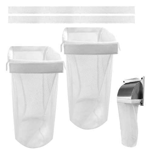 Lint Bag for Dryer Vent, 2 Packs Outdoor Vent Lint Bag Indoor Vent Lint Trap Dryer Vent Lint Bags Lint Traps Lint Dust Bag Dryer Vents Capturing Lint and Dust Dryer Lint Cover White (White)