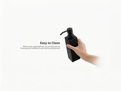 Matte Black Soap Dispenser, Countertop Lotion Resin Bottles with Rust Proof Black Pump, Refillable Liquid Hand Soap Jar, Resin Shower Dispensers for Bathroom, Kitchen - color: Make Black