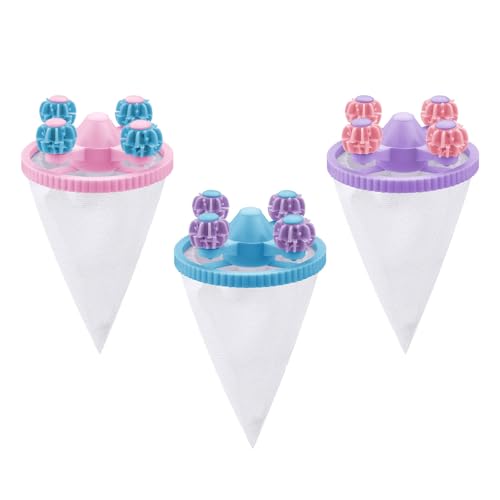 3 Pieces Floating Hair Filtering Mesh Removal, Washing Machine Hair Filter Mesh Bags, Reusable Laundry Floating Lint Catcher Cleaning Net Pouch for Pet Fur Family Wool Clothes (3 Colors)