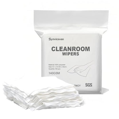 Cleanroom Cloth Wipes 12"x12",140GSM,Bag of 150 Pcs - size: 12"×12"(Pack of 150)
