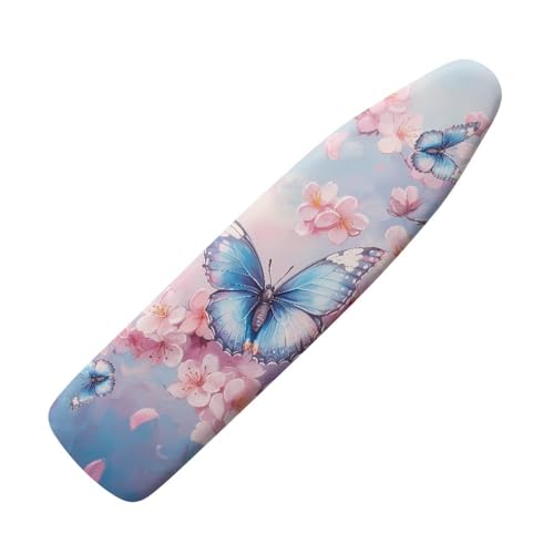 Butterfly Iron Board Cover with Padding 15x54 Inch Standard Size, Stain Resistant Hook Slip-On Iron Board Cover - color: Butterfly