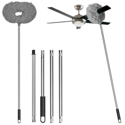 Eunice Ceiling Fan Cleaner Duster with Extension Pole, Gray 4.2FT - color: Gray, size: 4.2FT