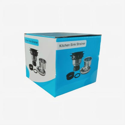 Kitchen Sink Drain Assembly Kit, 3-1/2 Inch Brushed 304 Stainless Steel Basket Strainer with Deep Removable Basket, Stopper & Cover Lid, Fits Standard Kitchen Sinks - color: Brushed