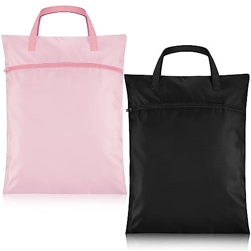 Oudain 2 Pcs Travel Laundry Bags Waterproof Dirty Clothes Bag, Pink, Black - color: Pink, Black