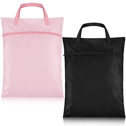 Oudain 2 Pcs Travel Laundry Bags Waterproof Dirty Clothes Bag, Pink, Black - color: Pink, Black