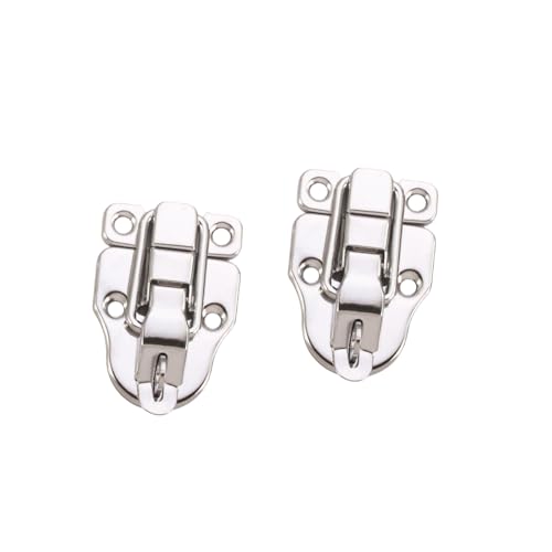 Metal Duckbilled Box Hasp Lock Toggle Latch Catch for Wooden Case Boxes Toolbox Silver 10Pcs