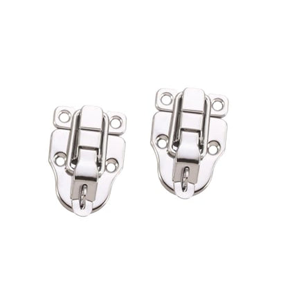 Metal Duckbilled Box Hasp Lock Toggle Latch Catch for Wooden Case Boxes Toolbox Silver 10Pcs
