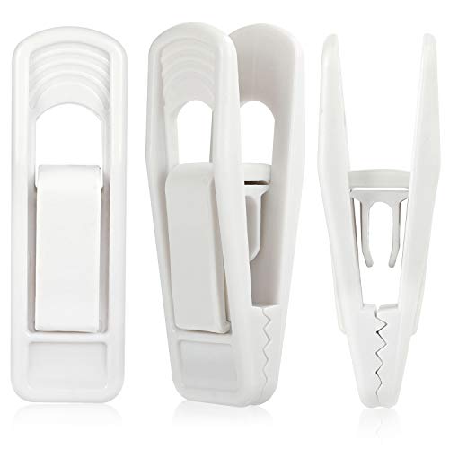Tinfol 40pc Plastic Hanger Clips - Strong Pinch Grip Clips, White Pant Skirt Clip, Multi-Purpose Finger Clip for Slim-line Clothes Hangers - color: White, size: 40PCS
