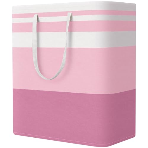 StorageRight Laundry Basket Hamper, 100L Collapsible Clothes Storage, Pink - color: Pink, size: 100L