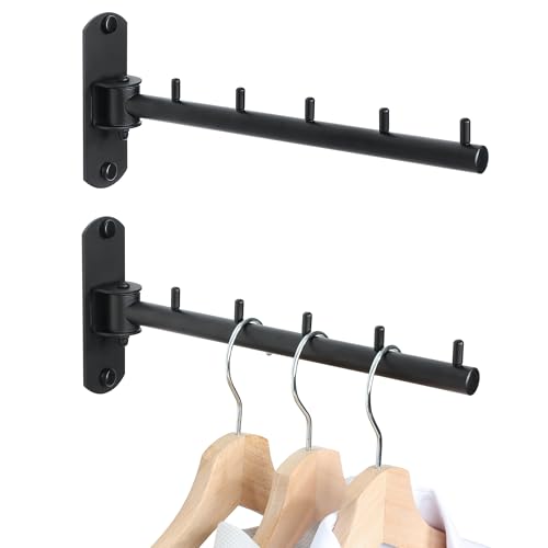 Mooche Swing Clothes Hanger Rack, Garment Racks 9.45" Long, Black-2Pack - color: Black, size: 2 Pack