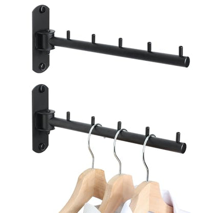 Mooche Swing Clothes Hanger Rack, Garment Racks 9.45" Long, Black-2Pack - color: Black, size: 2 Pack