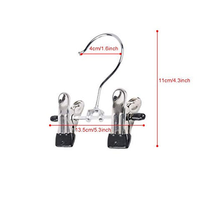 Double Adjustable Clips Boots Hangers,Space Saving Boots Socks Bags Hanging Clips Boot Holder Boot Organizer,Set of 12 (12)