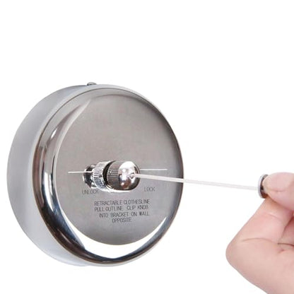 Retractable Clothesline 304 Stainless Steel Durable with Heavy Duty Adjustable Rope Shower Clothes Line for Outdoor and Indoor