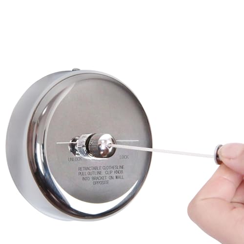 Retractable Clothesline 304 Stainless Steel Durable with Heavy Duty Adjustable Rope Shower Clothes Line for Outdoor and Indoor