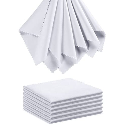 Eyeglass Cleaning Cloth Glasses Cleaner 12Pack Microfiber Lens Cleaner Eyewear Sunglass Wipes for Glass Jewelry Screen Camera Lint Free Thick 5x6 Inch (White, 5x6) - color: White, size: 5x6