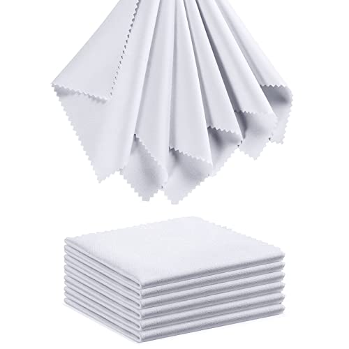 Eyeglass Cleaning Cloth Glasses Cleaner 12Pack Microfiber Lens Cleaner Eyewear Sunglass Wipes for Glass Jewelry Screen Camera Lint Free Thick 5x6 Inch (White, 5x6) - color: White, size: 5x6