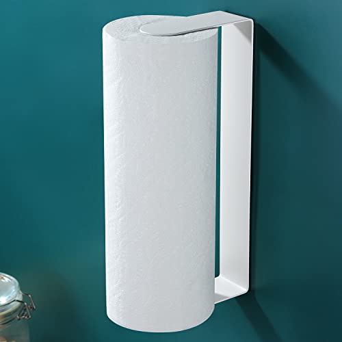 ZUNTO Paper Towel Holder Under Cabinet - Paper Towel Rack for Kitchen, Adhesive Paper Towel Holder SUS304 Stainless Steel(White) - color: White/Under Cabinet