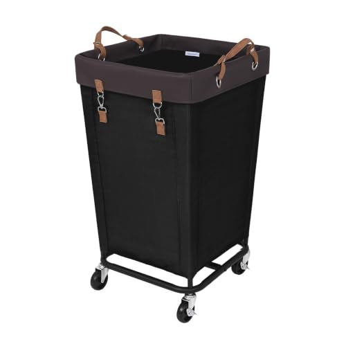 StorageWorks 160L Laundry Basket with Wheels, Rolling Hampers for Clothing - color: Black, size: 160L