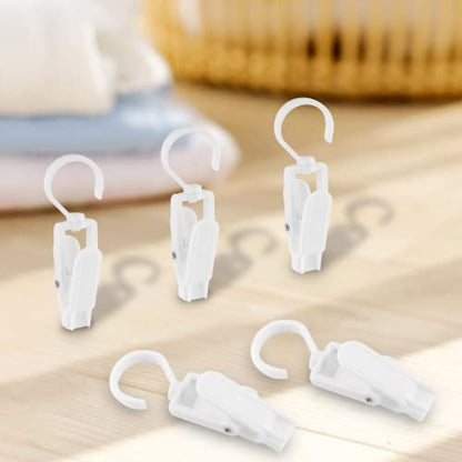 Jiozermi 10 PCS Laundry Hooks Clip, Plastic, White - color: White, size: 10