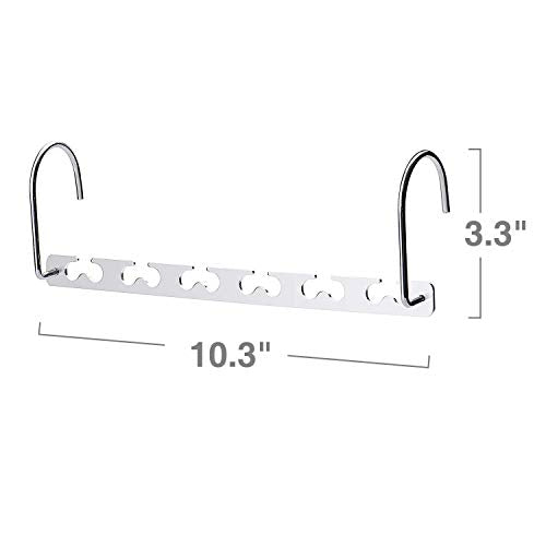 HOUSE DAY 10.5 Inch Closet Space Saving Wardrobe Clothing Magic Hangers Oragnizer Heavy Chrome Hangers, Updated Hook Design Pack of 8 - size: 8 Pack