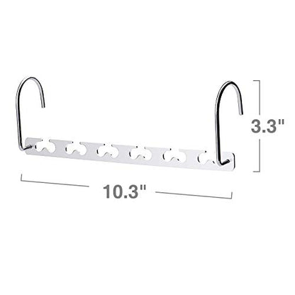 HOUSE DAY 10.5 Inch Closet Space Saving Wardrobe Clothing Magic Hangers Oragnizer Heavy Chrome Hangers, Updated Hook Design Pack of 8 - size: 8 Pack