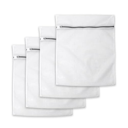 Non-Fluorescent Mesh Laundry Bags 20 x 23.5 in, 4-Pack – Large Zippered Laundry Wash Bags for Clothes, Durable Mesh Bags for Washing Machine
