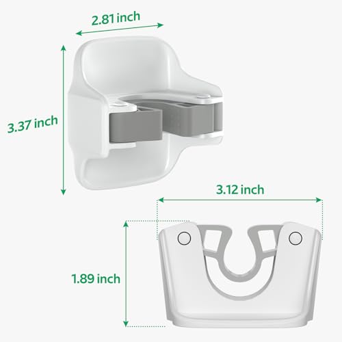 reliahom Broom Holder Wall Mount Mop Grippers Organizer wall Hanging, 5Pack - color: White, size: 5 Pack 1Rack
