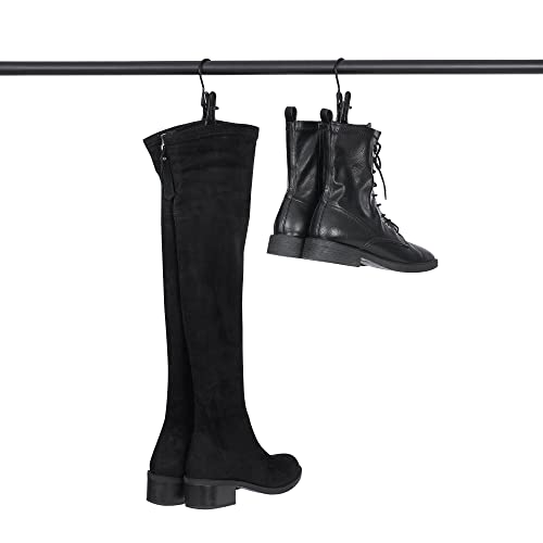 BEWISHOME 50 PCS Boot Hangers for Closet, Laundry Hooks with Clips, Boot Hanging Hold Clip, Clothes Pins, Space Saving Portable Travel Hangers Clip, Jeans, Tall Boots, Towel, Black FYC50B - style: 50 Pcs Black hanging clips