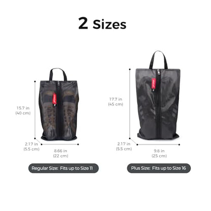 pack all Shoe Bag for Travel, Water-Resistant Shoe Pouch for Sports - color: Black, style: 2 Pack