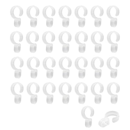 HEVSTIL 30 Pack Windproof Hooks for Clothesline – Fit 26-29mm Rods – Heavy Duty Plastic Anti-Slip Clothes Rack Clips – for Balcony, Yard, Bathroom, Closet & More, White - size: Medium-30pcs