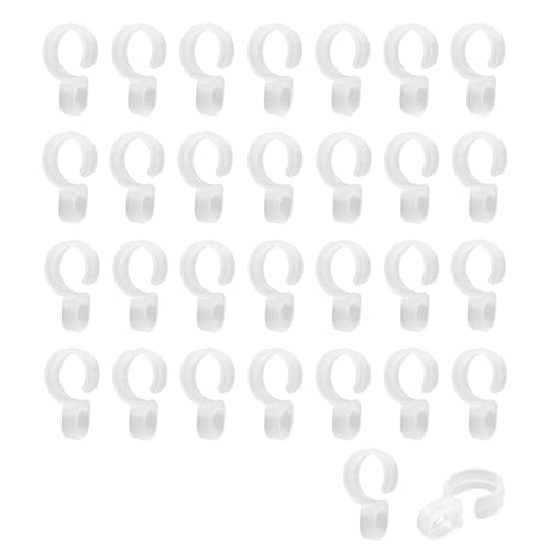 HEVSTIL 30 Pack Windproof Hooks for Clothesline – Fit 26-29mm Rods – Heavy Duty Plastic Anti-Slip Clothes Rack Clips – for Balcony, Yard, Bathroom, Closet & More, White - size: Medium-30pcs