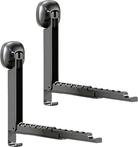 2 Pack Wall Mounted Foldable Clothes Drying Rack with Suction Cup, Black - color: Black