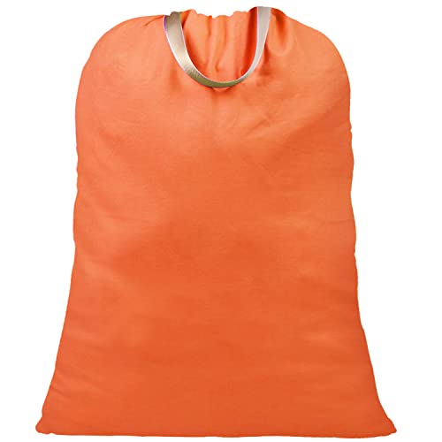 LOLOMLO Extra Large Canvas Laundry Bags with Handles & Drawstring Closure, Heavy Duty Tears Resistant Clothes Storage Travel Bags,25.5"x34",Orange - color: Orange