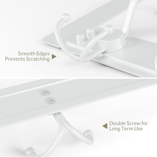 Heavy Duty Over The Door Towel Rack for Bathroom, White Door Towel Hanger - color: White