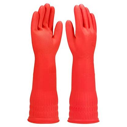 Rubber cleaning gloves 1 or 3 Pairs for kitchen,Cotton Lining,Dishwashing gloves long with lined,Reuseable. - size: Small (Pack of 1), style: 1